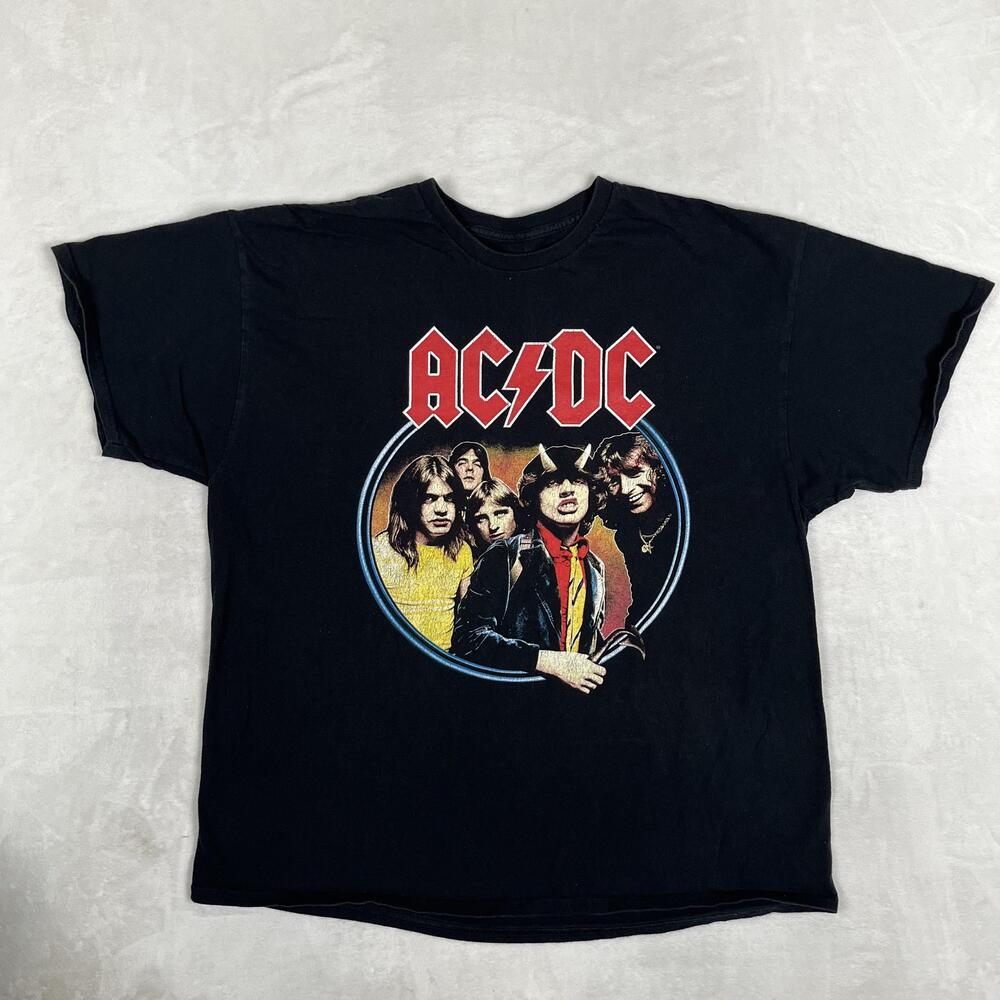 AC/DC Highway To Hell Tour T-Shirt Mens 2XL Black 1979 Double Sided Retro VTG